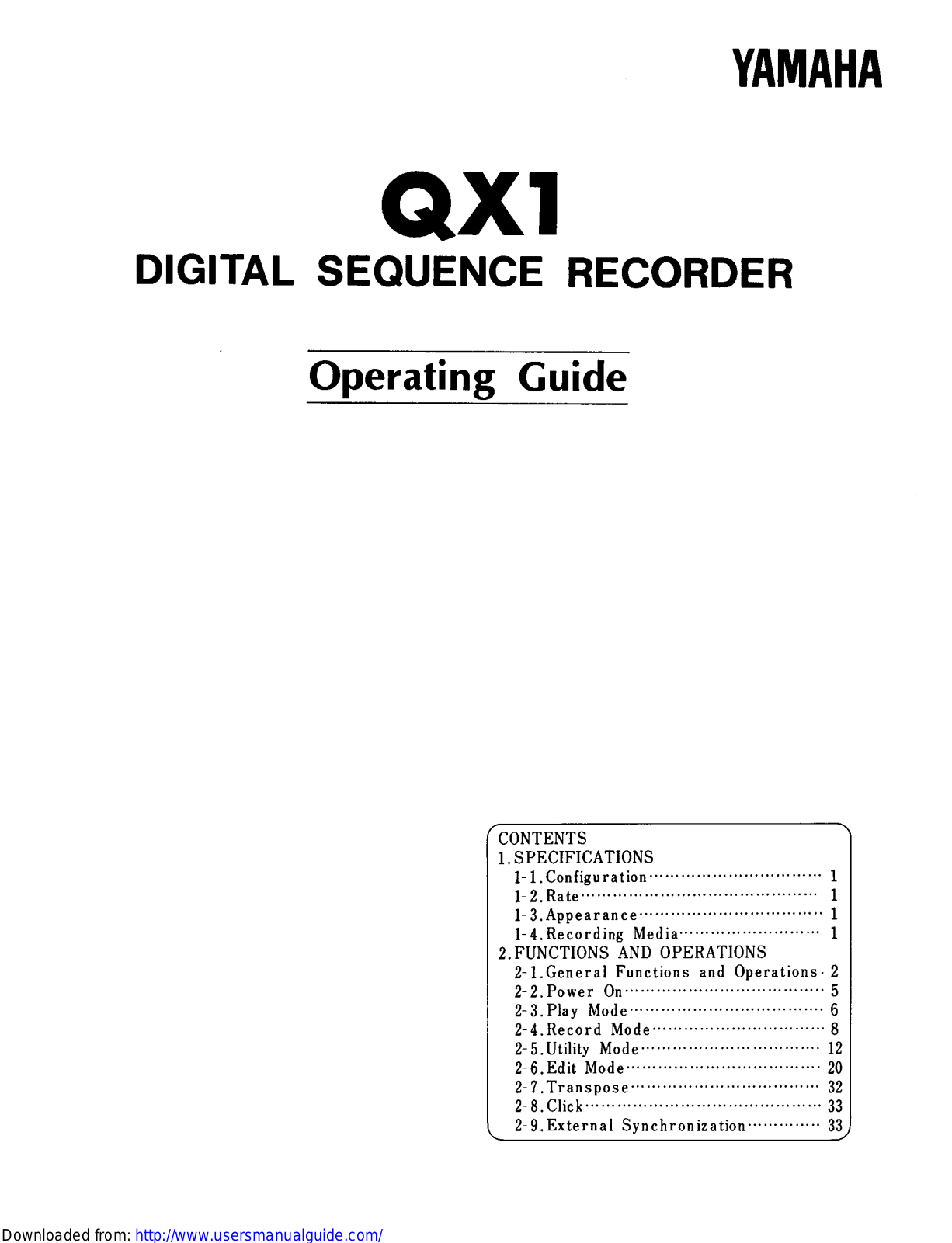 Yamaha Audio QX1 User Manual