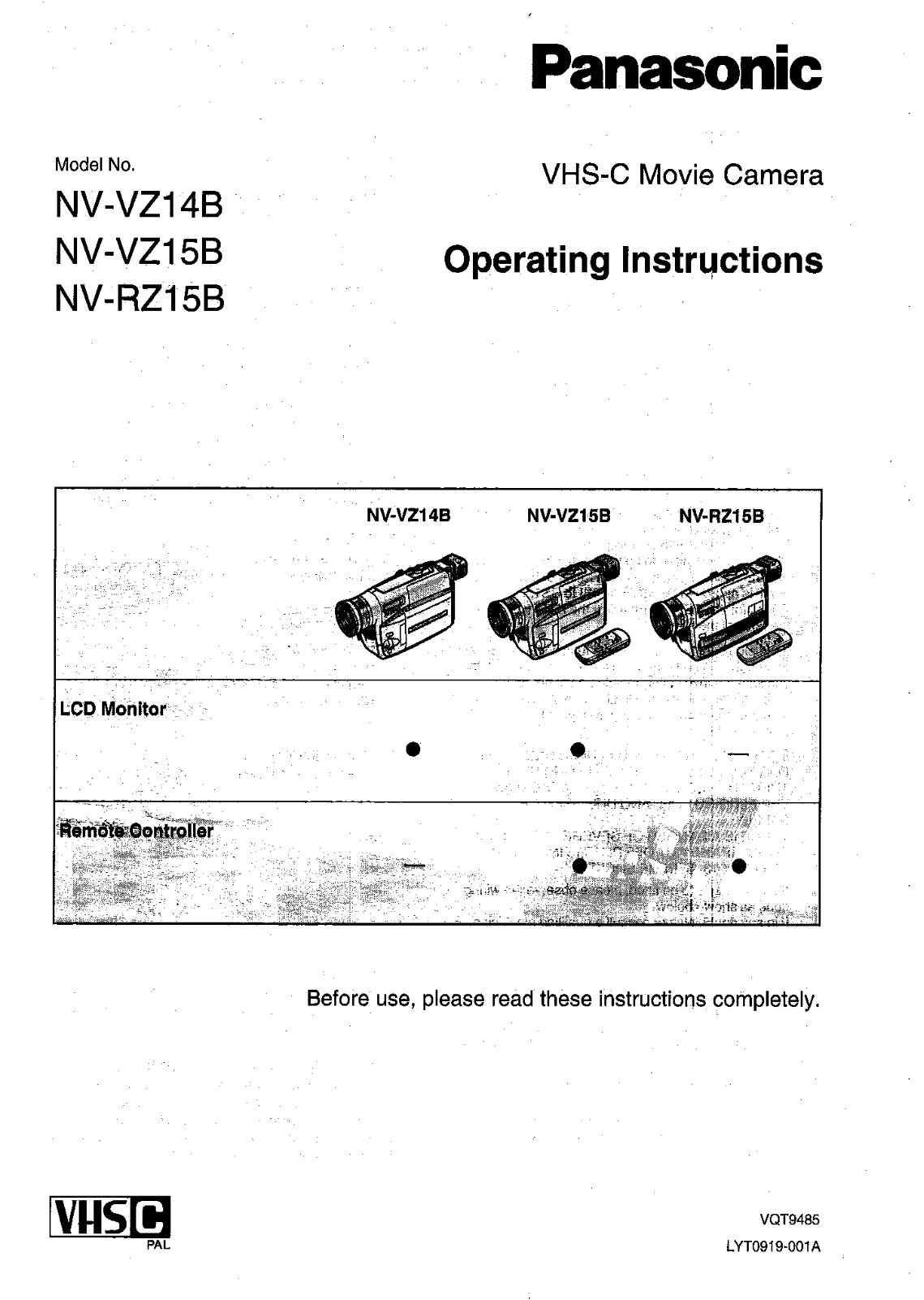 Panasonic NV-VZ15B, NV-VZ14EG, NV-VZ15 User Manual