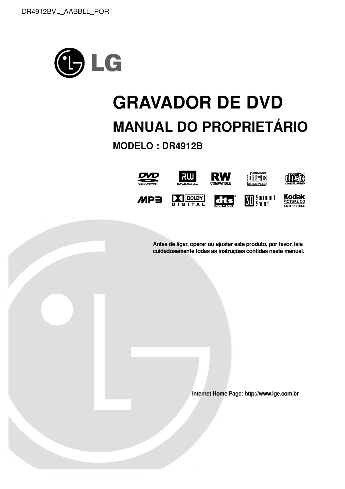Lg DR4912B User Manual