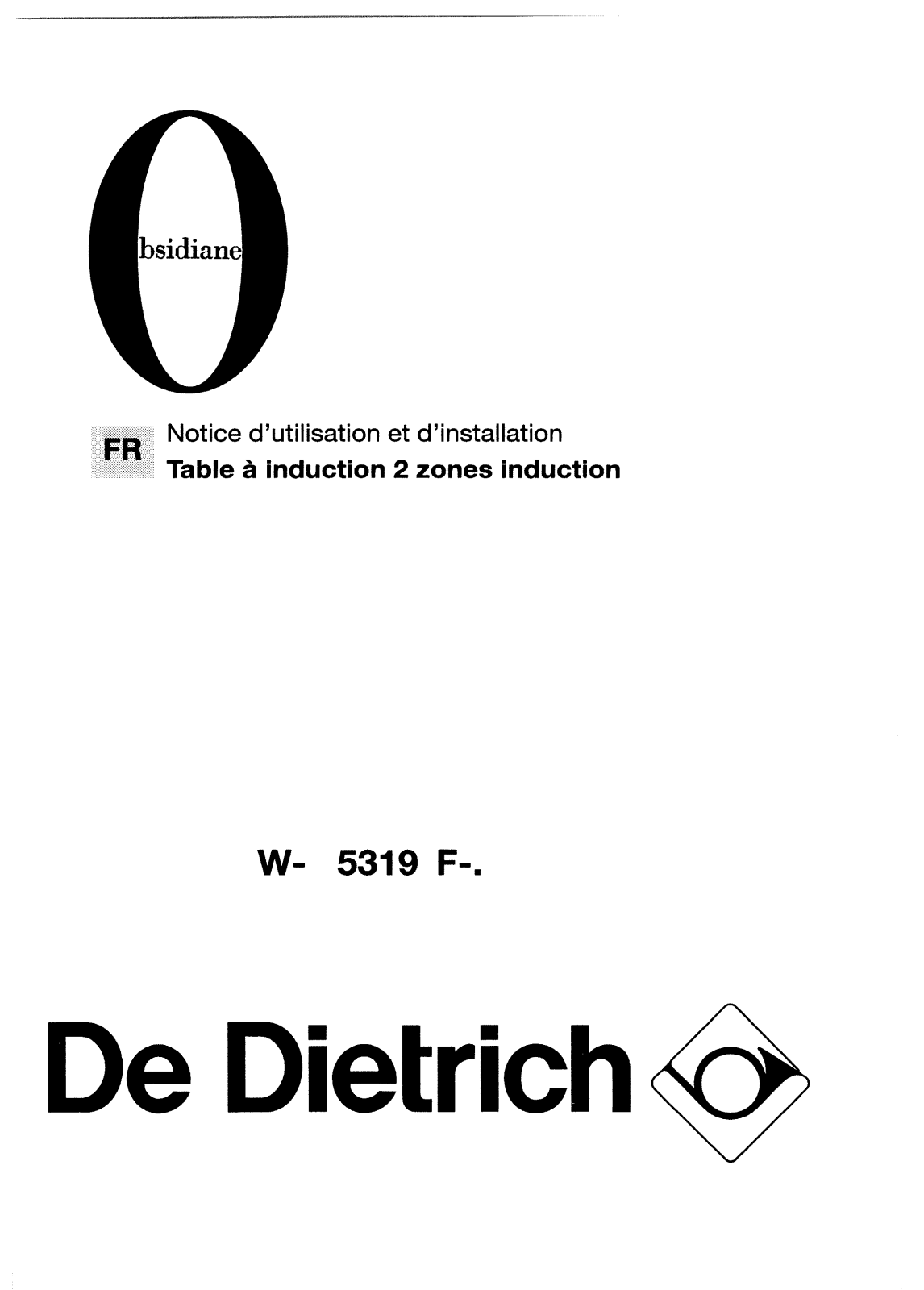 De dietrich WE5319F1, WE5319E1 User Manual