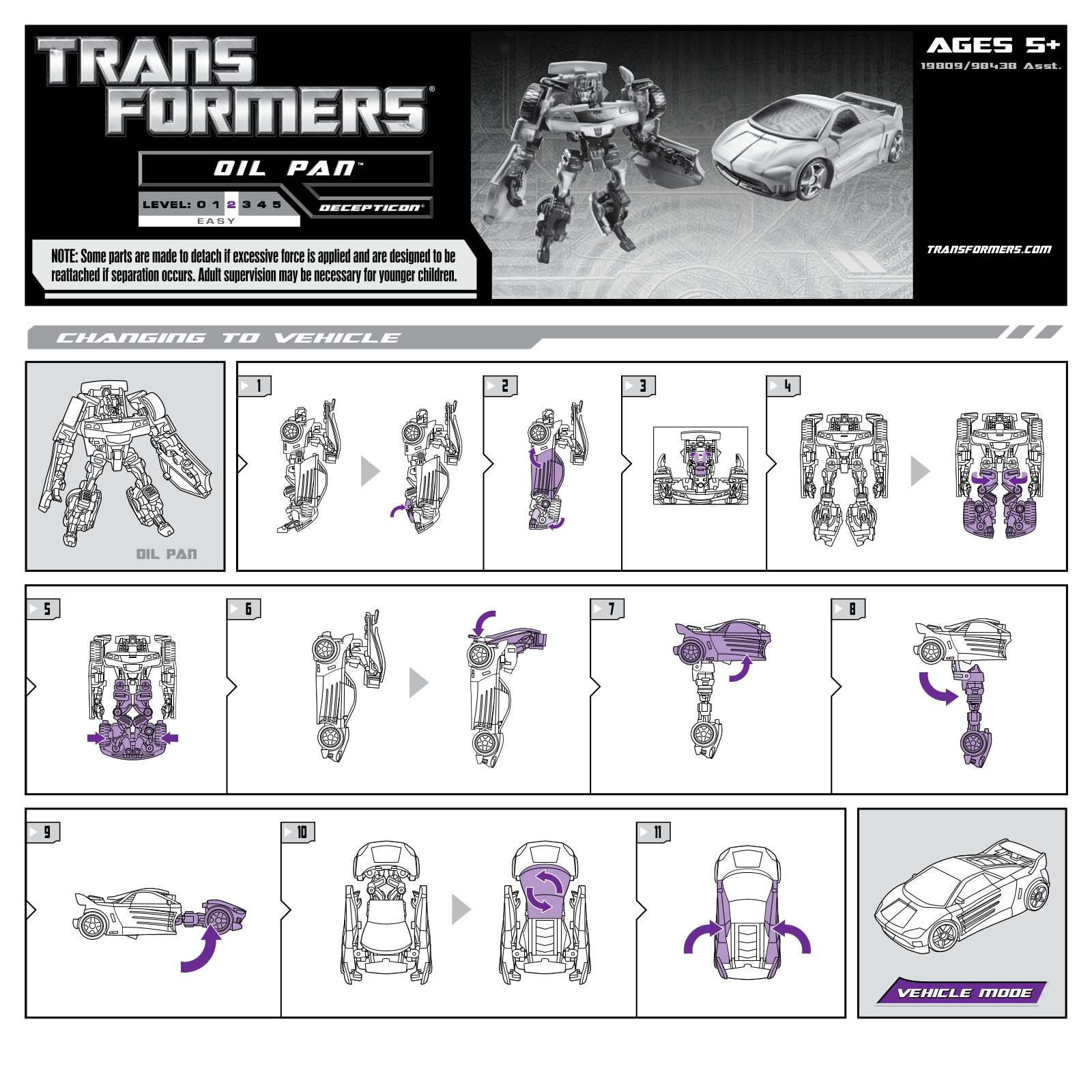 HASBRO Transformers Oil Pan User Manual