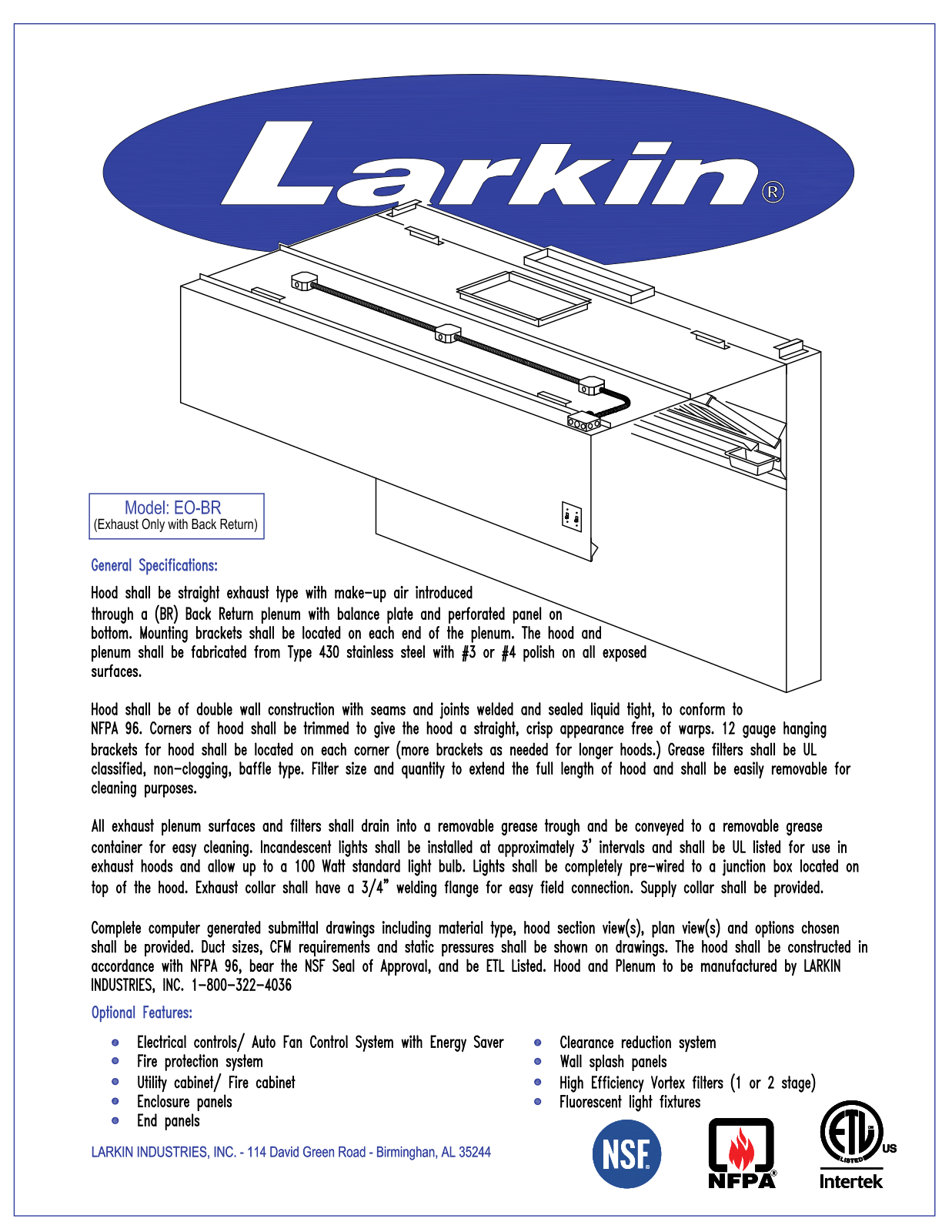 Larkin EO-BR User Manual