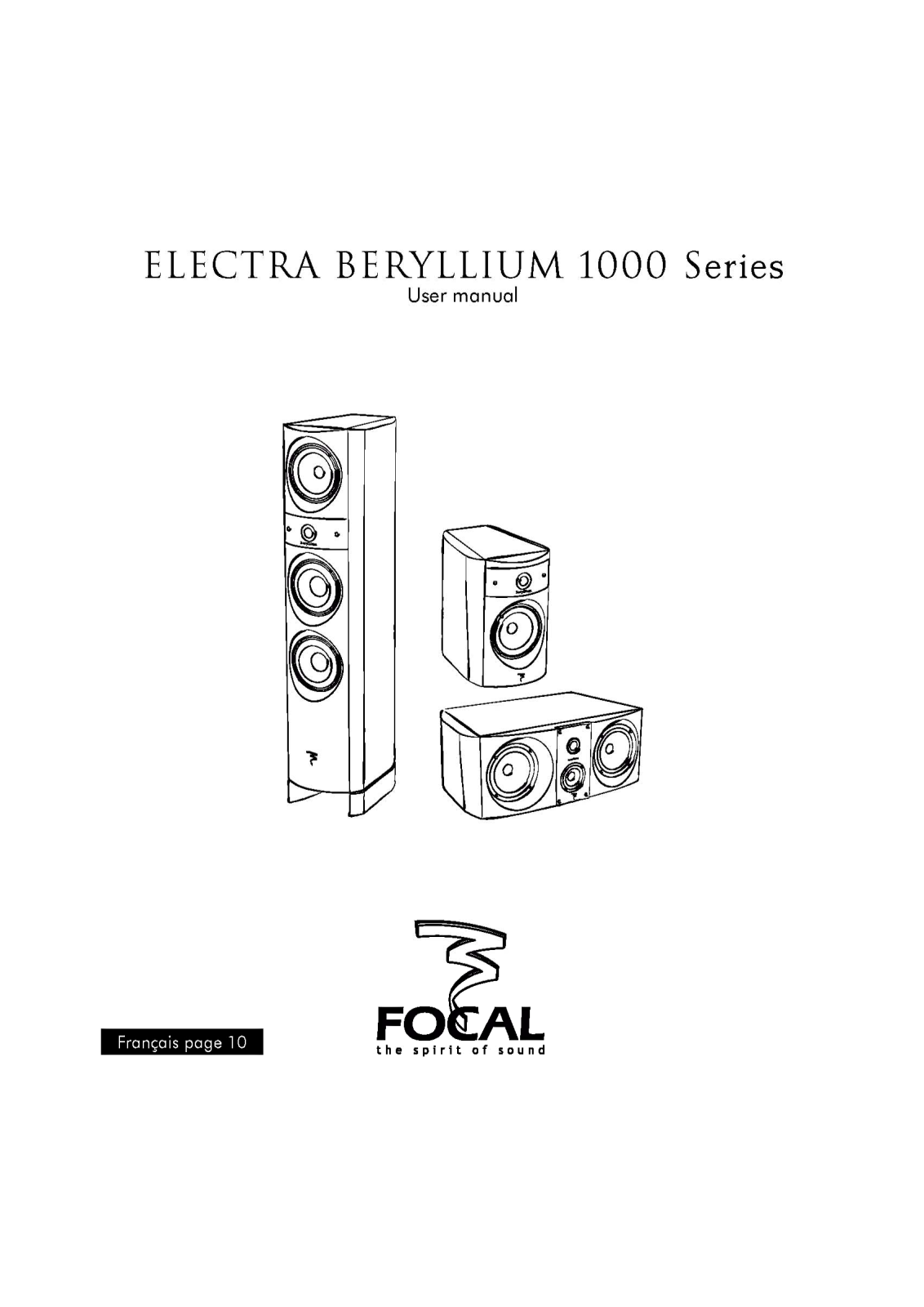 Focal Electra-CC-1000-Be, Electra-1027-Be, Electra-1007-Be User Manual