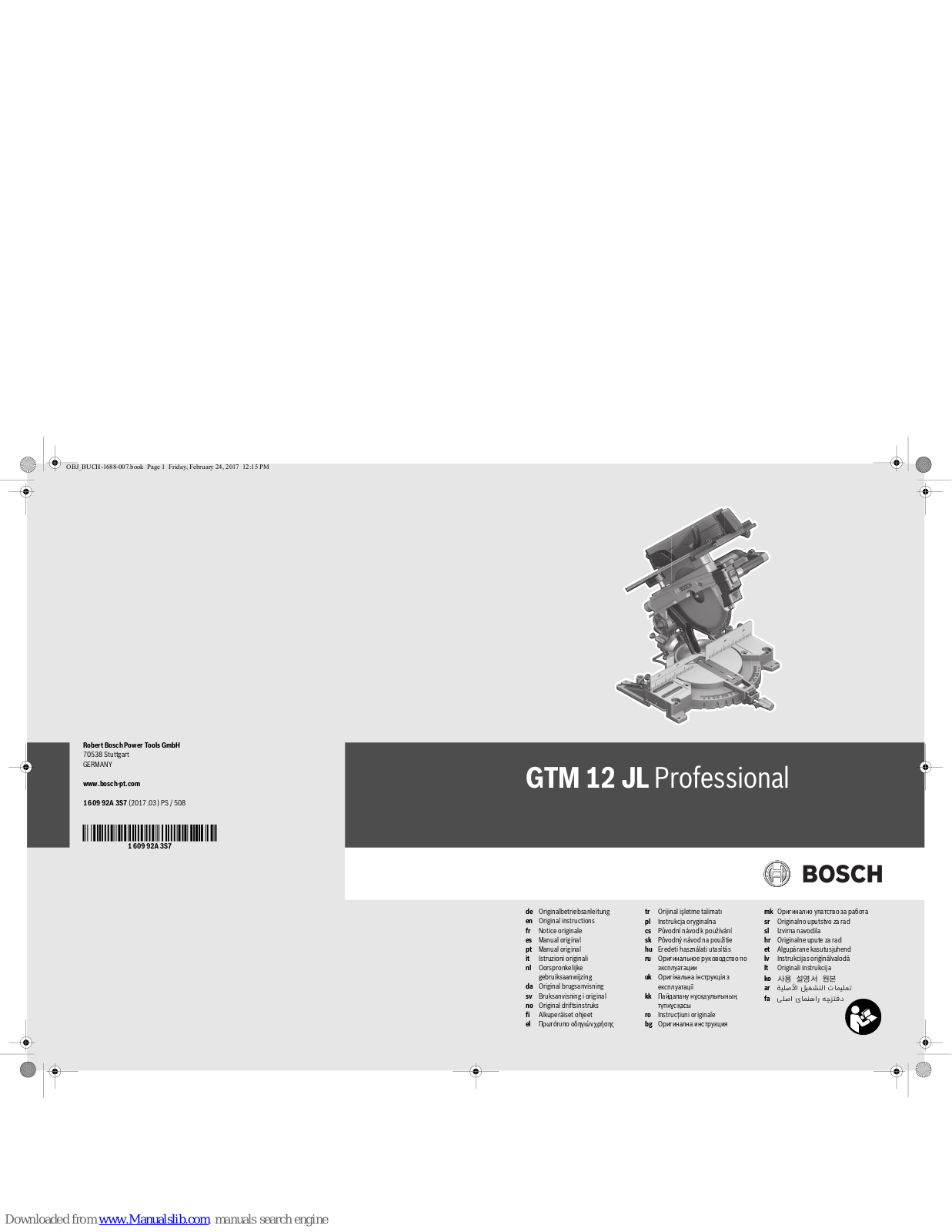 Bosch GTM 12 JL Professional Original Instructions Manual