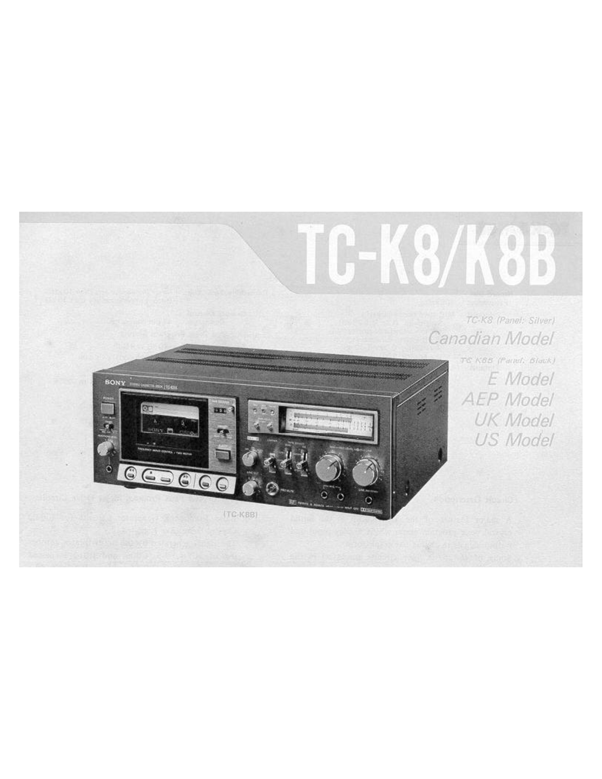 Sony TCK-8 Schematic