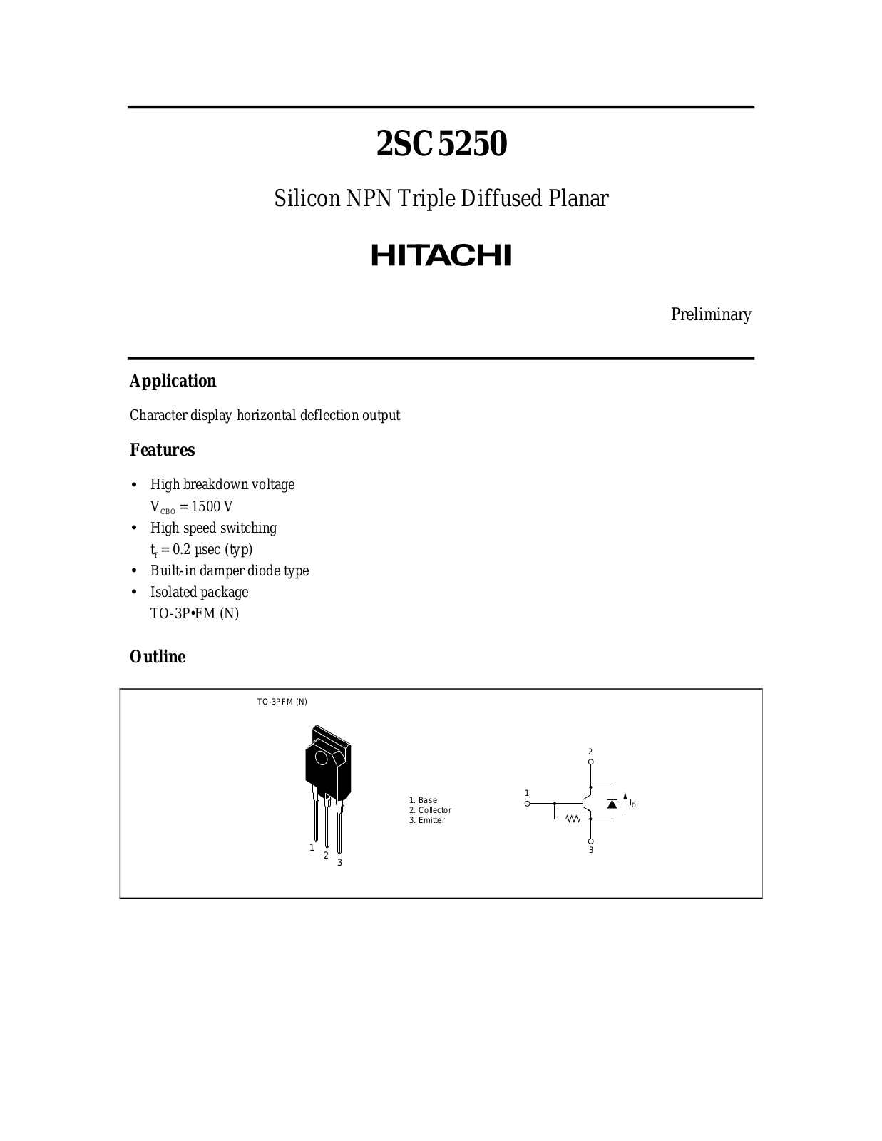 HIT 2SC5250 Datasheet