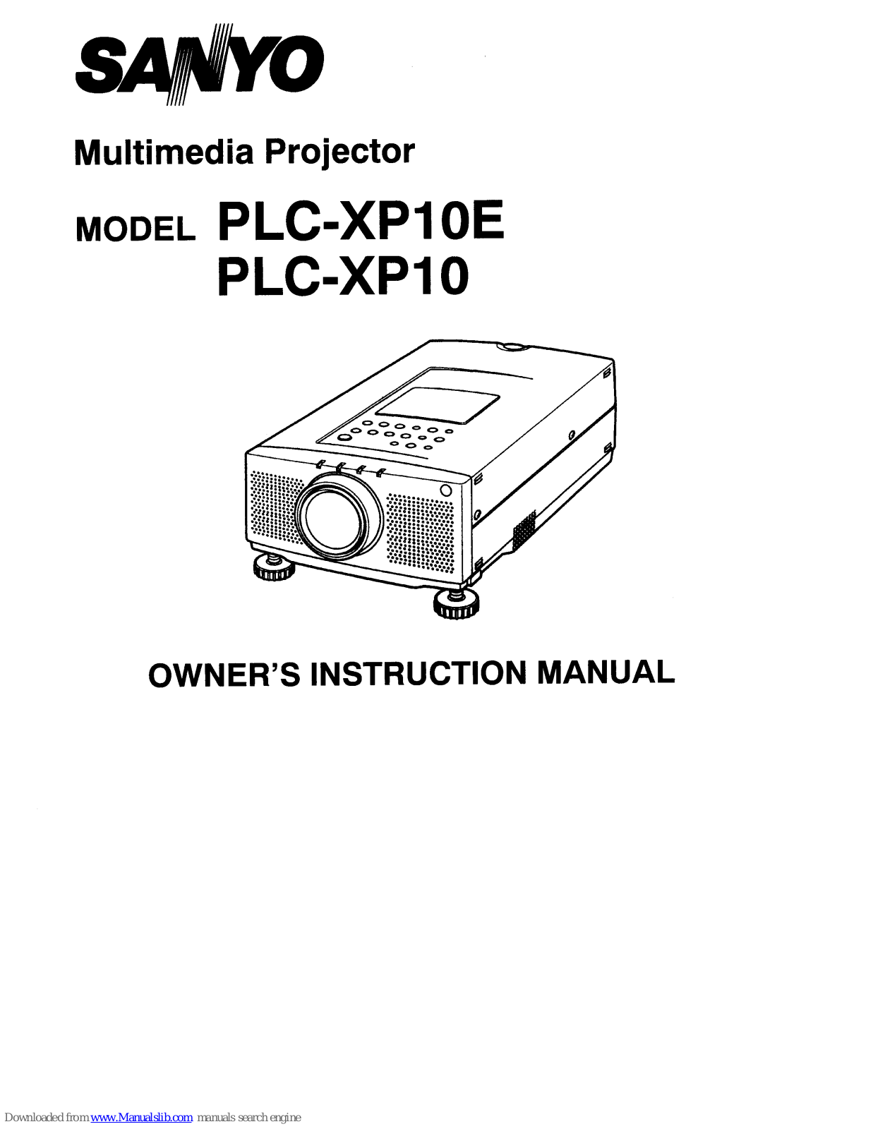 Sanyo PLC-XP10E,PLC-XP10 Owner's Instruction Manual