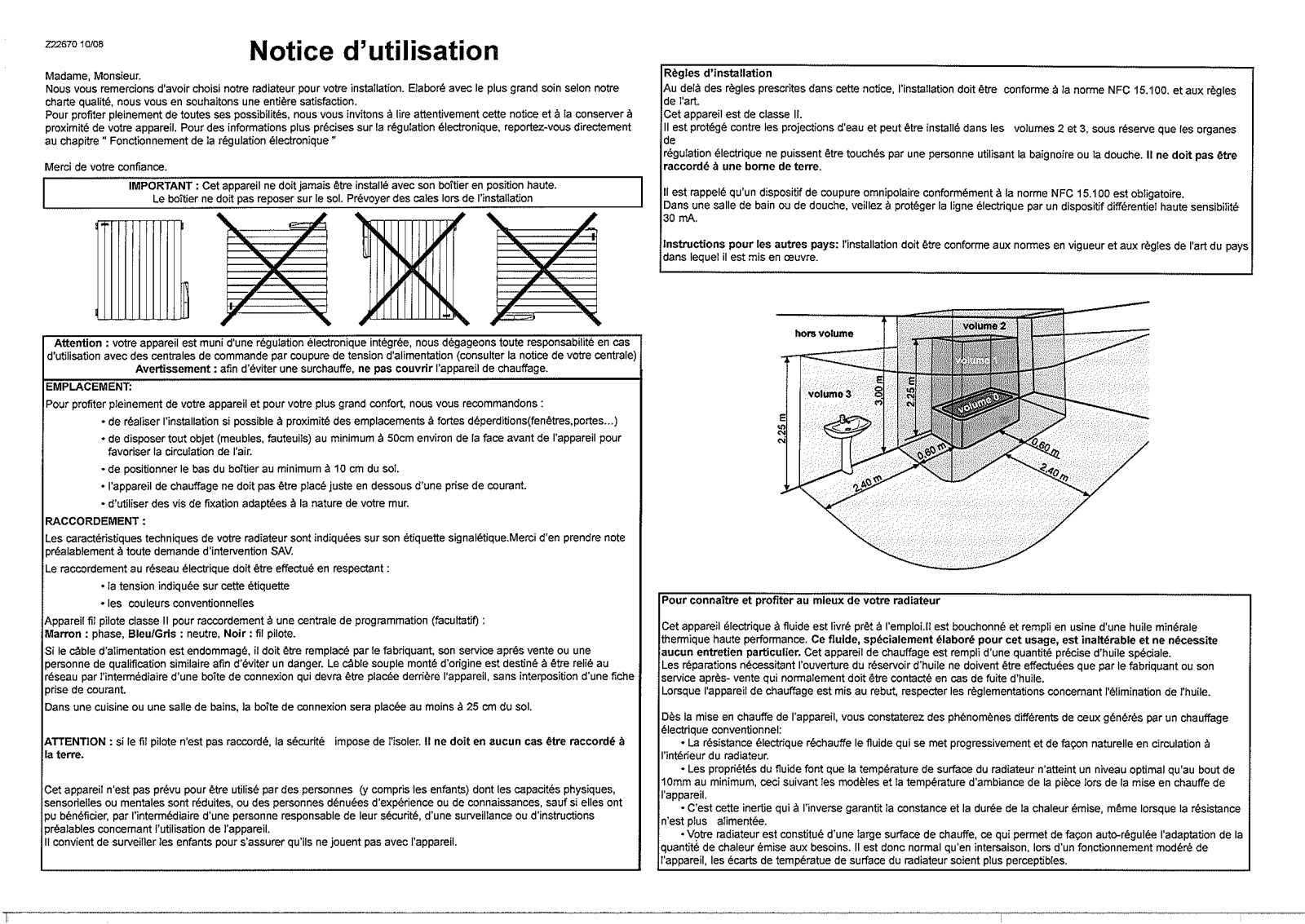 ACOVA TAX-200-125, TAX-150-093, TAX-075-045, TAX-125-077, TAX-100-061 User Manual