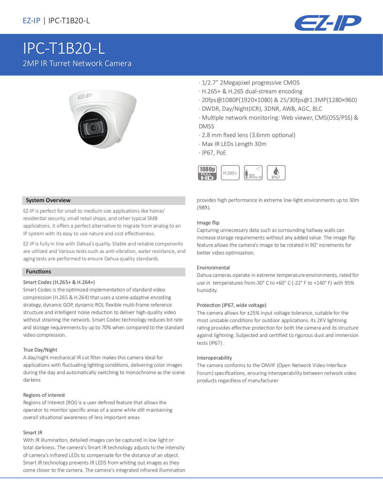 Dahua IPC-T1B20-L User Manual