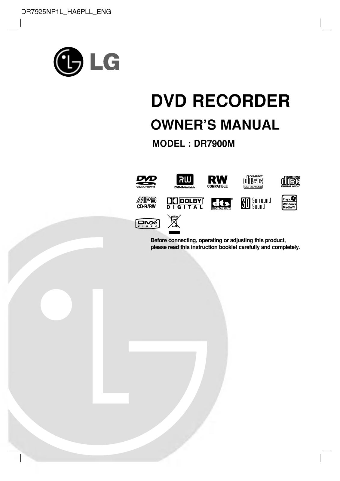LG DR7925NP1C User Manual