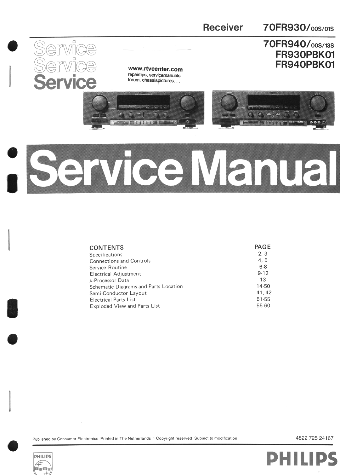 Philips FR-940, FR-930 Service manual