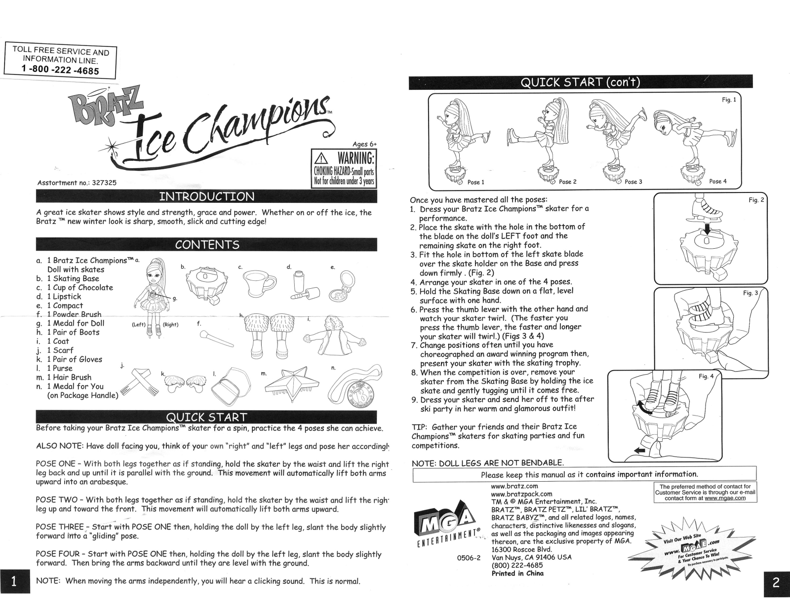 Mga Entertainment BRATZ ICE CHAMPIONS 1 2 User Manual