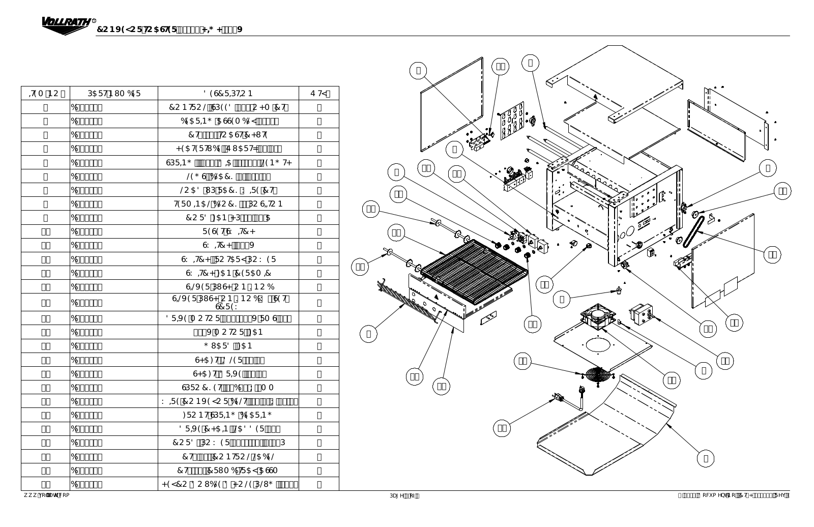 Vollrath CT4H-208950 Parts Manual