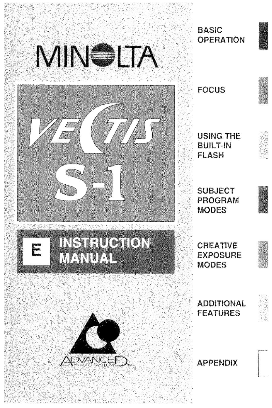 MINOLTA Vectis S-1 Instruction Manual