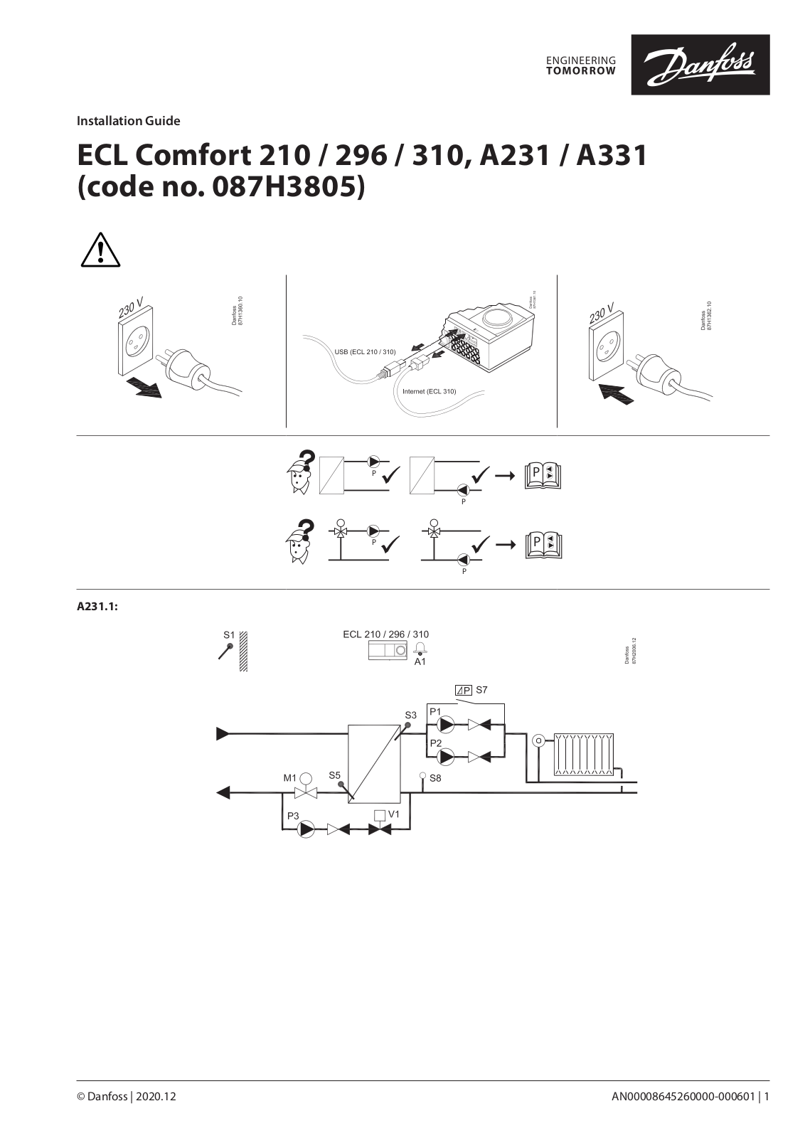 Danfoss A231, A331 Installation guide