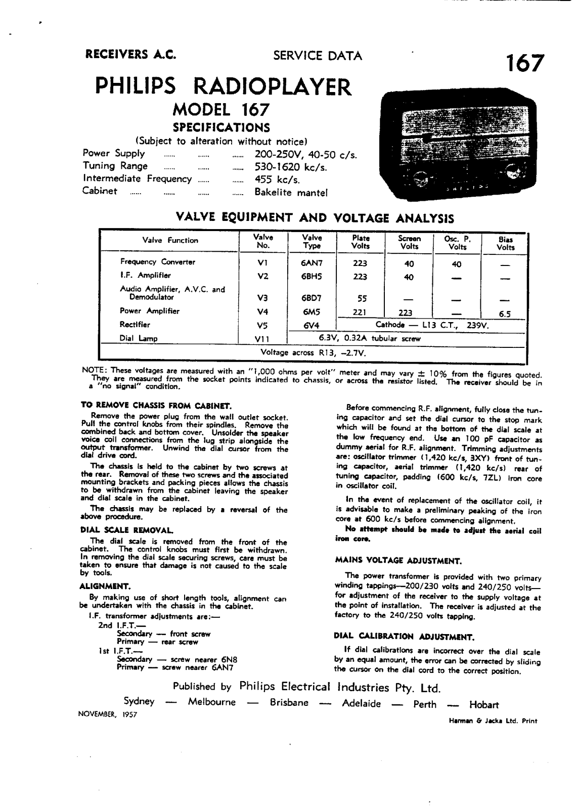 Philips 167 schematic