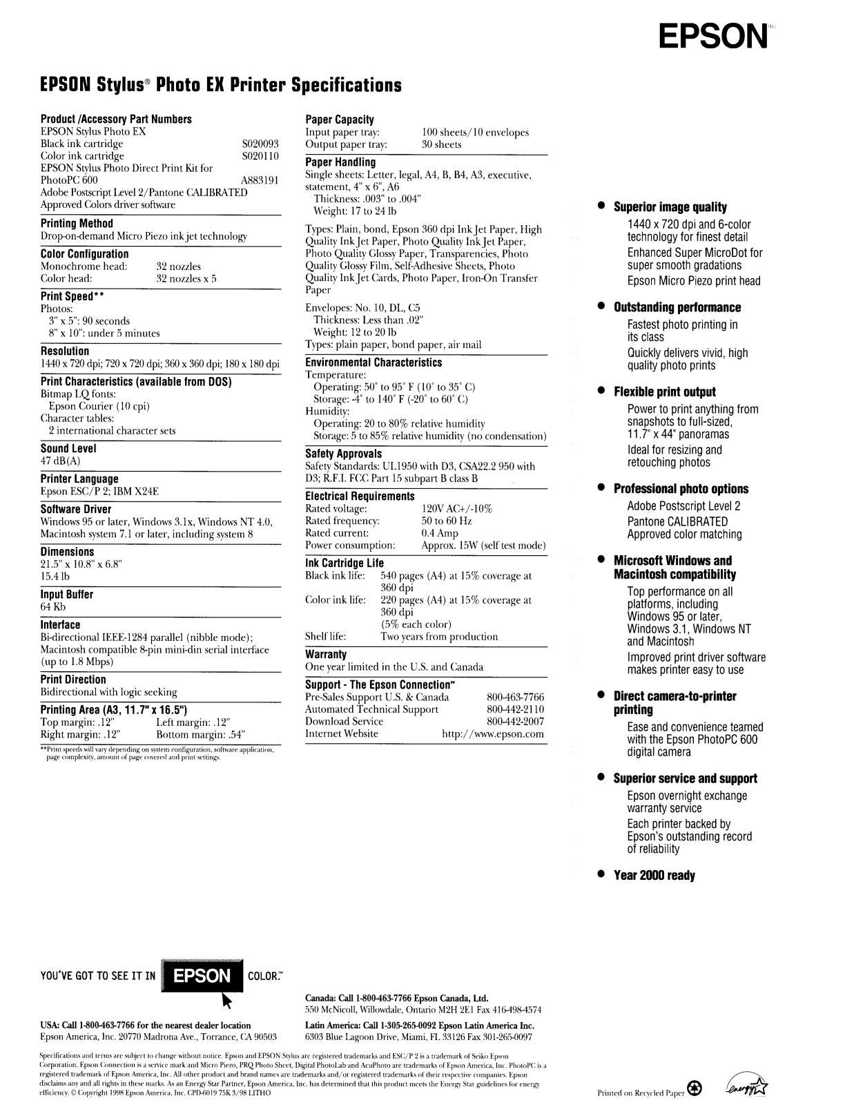 Epson EX User Manual