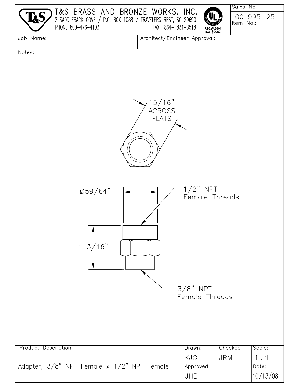 T&S Brass 001995-25 User Manual