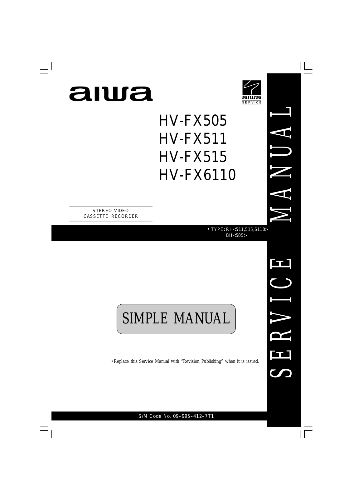 Aiwa HV-FX505 Service Manual