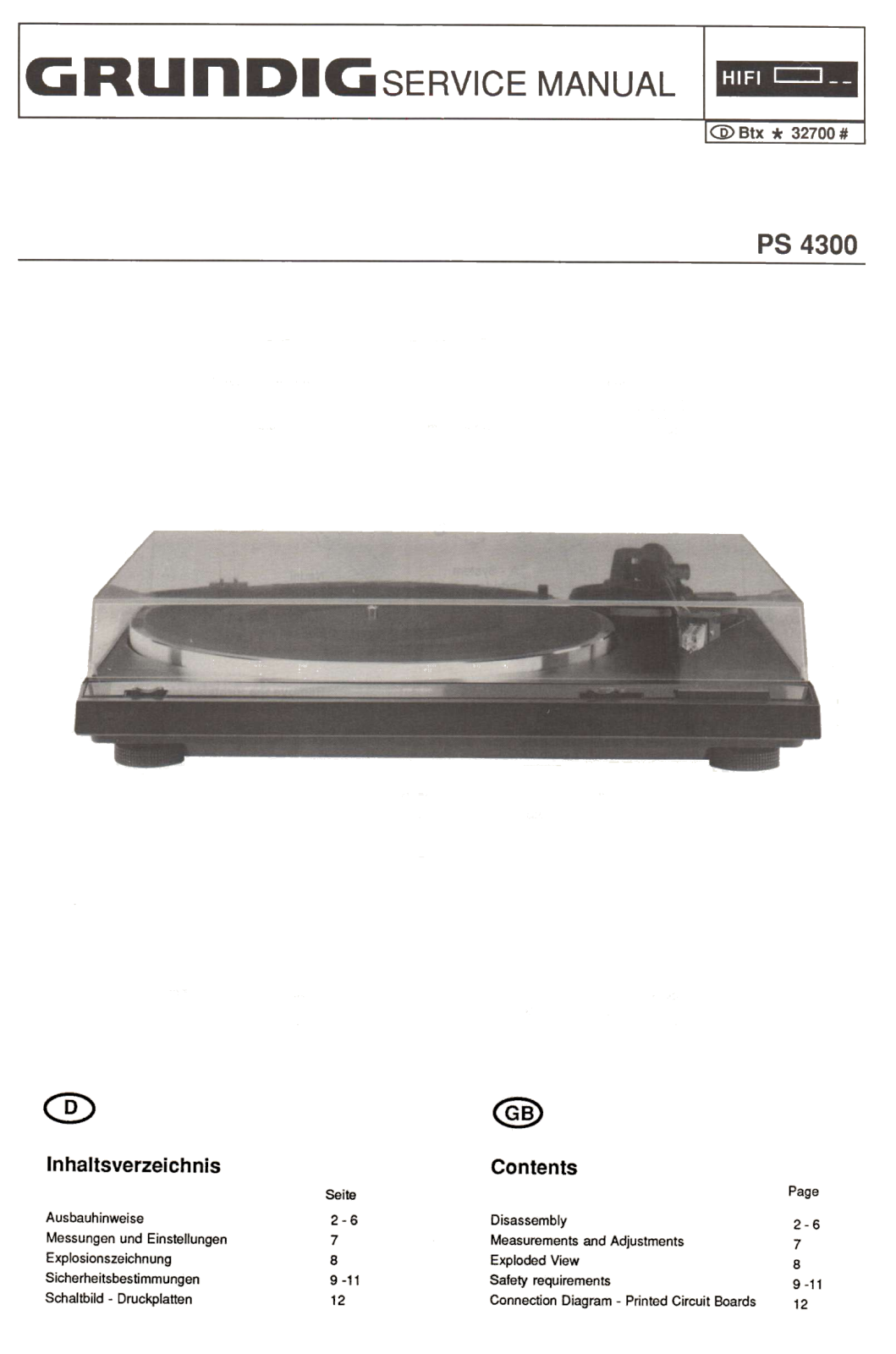 Grundig MV-4-PS-4300 Service Manual