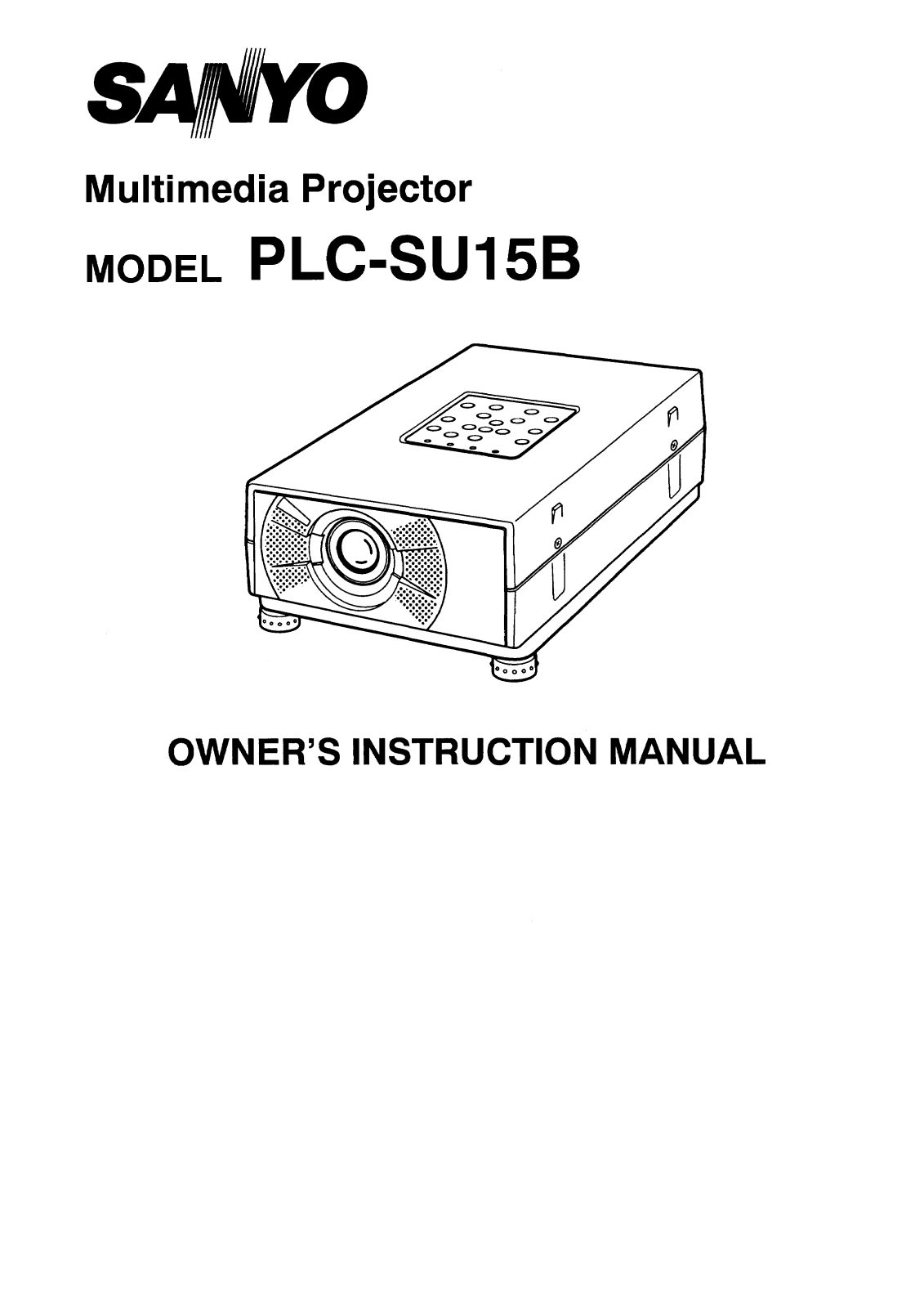 Sanyo PLC-SU15B Instruction Manual