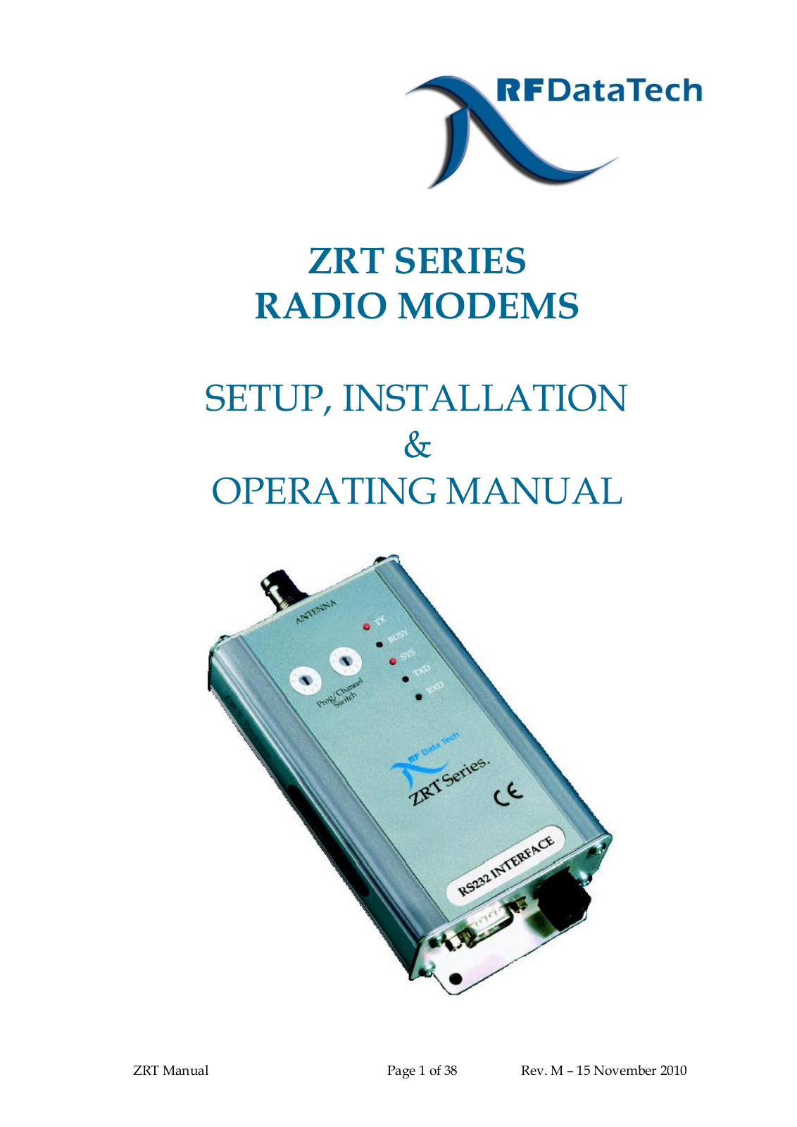 RF DataTech ZRT170 User Manual