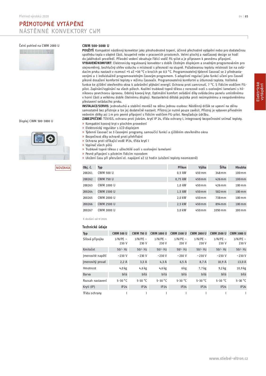 Stiebel Eltron CWM 500 U, CWM 750 U, CWM 1000 U, CWM 1500 U, CWM 2000 U Product sheet