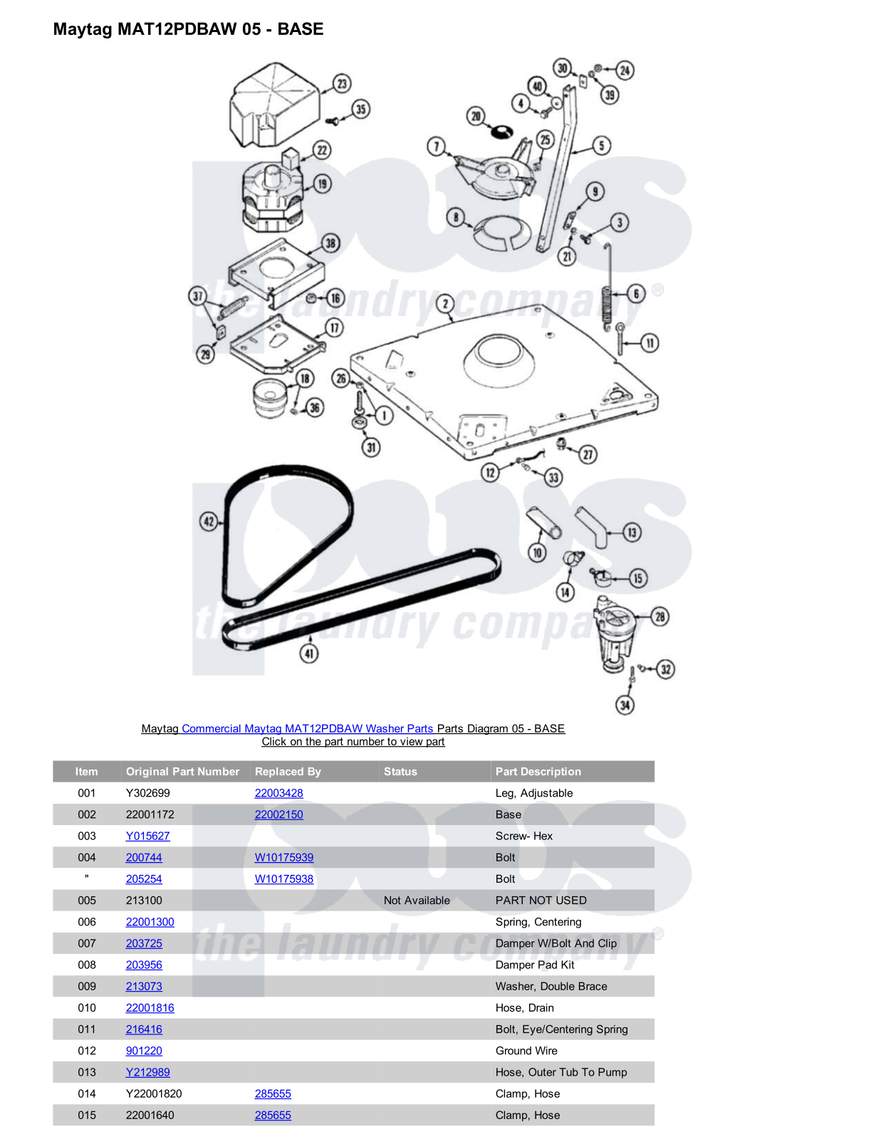 Maytag MAT12PDBAW Parts Diagram