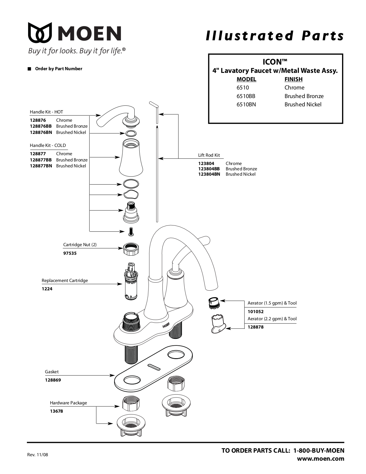 Moen 6510BB, 6510BN User Manual