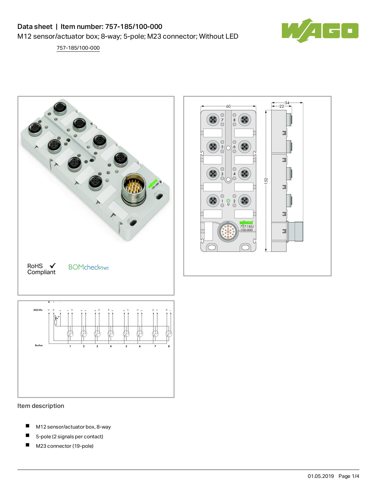 Wago 757-185/100-000 Data Sheet