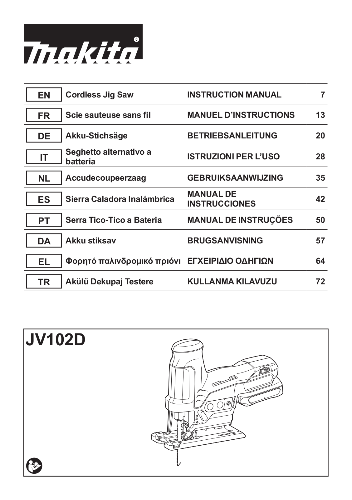 Makita JV102DZJ operation manual