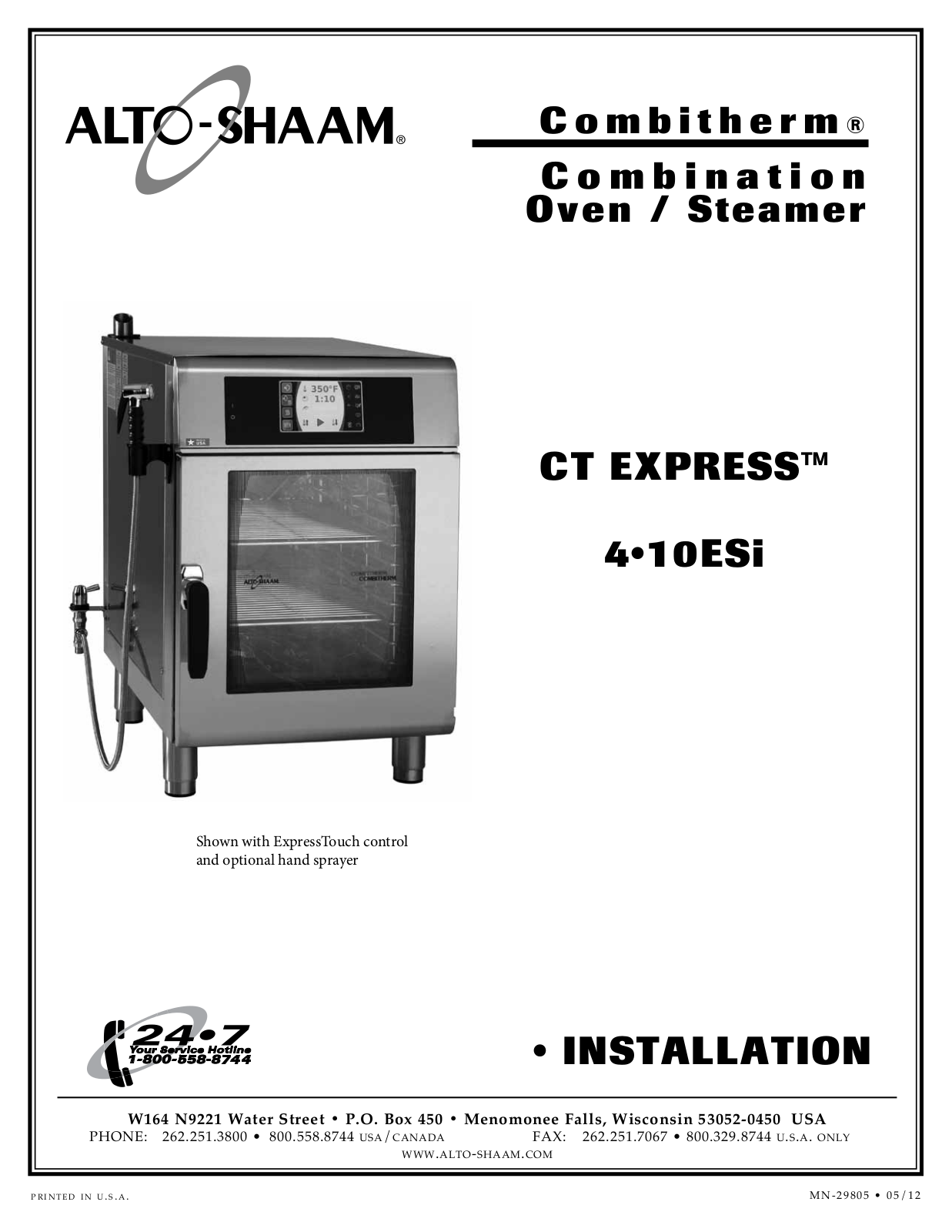 Alto-Shaam Combitherm 4.10ESi User Manual