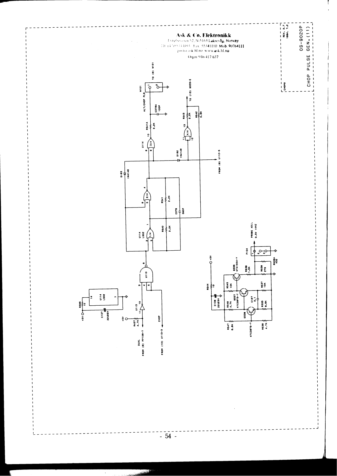 Goldstar OS 9020P Cirquit Diagram