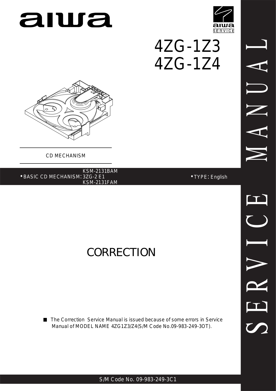 Sony 4ZG-1Z3, 4ZG-1Z3, 4ZG-1Z4, 4ZG-1Z4 Service Manual