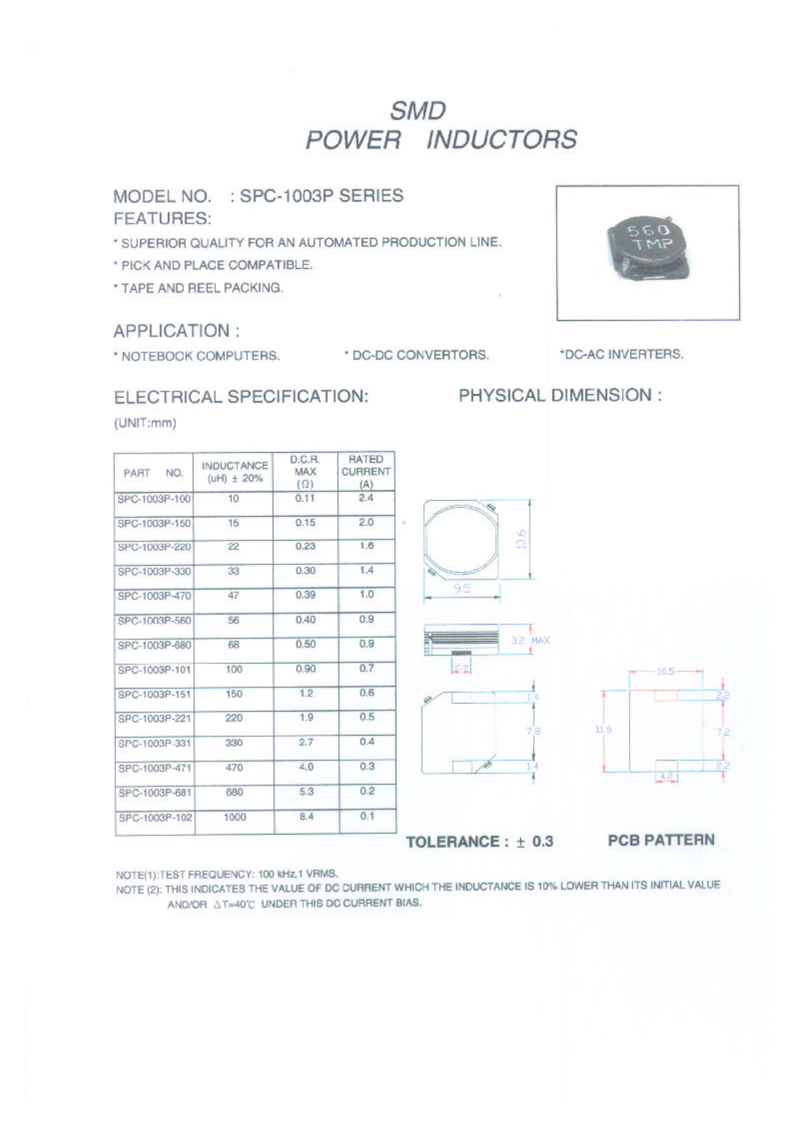 MICRO SPC-1003P-100, SPC-1003P-101, SPC-1003P-102, SPC-1003P-121, SPC-1003P-150 Datasheet