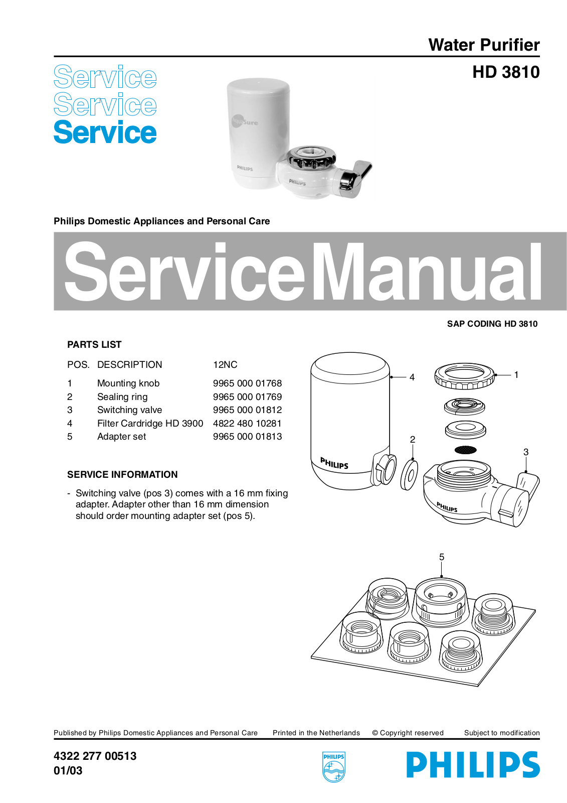 Philips HD 3810 Service Manual