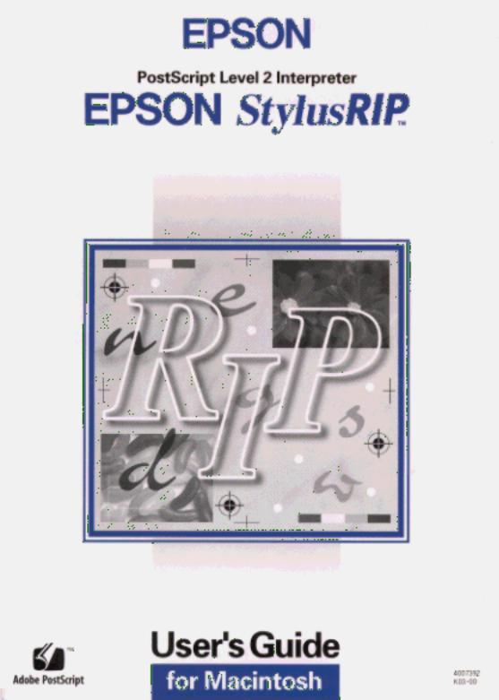 Epson StylusRIP for Macintosh Service Manual