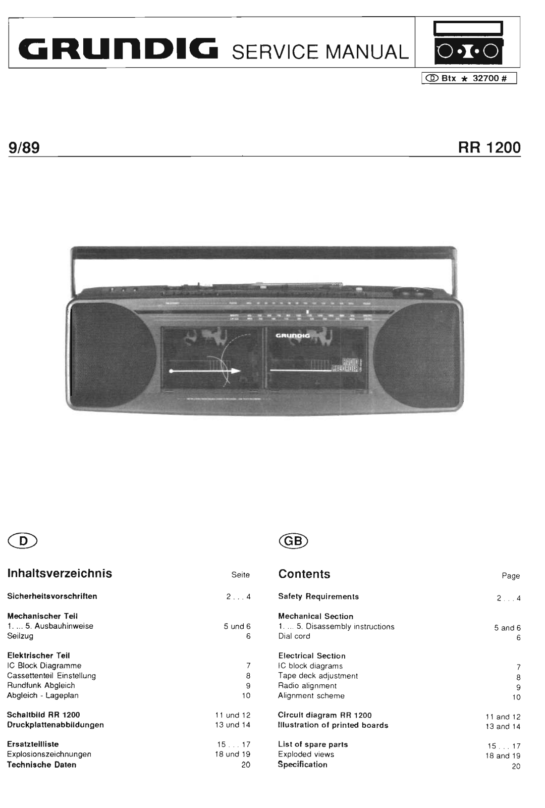 Grundig RR-1200 Service Manual