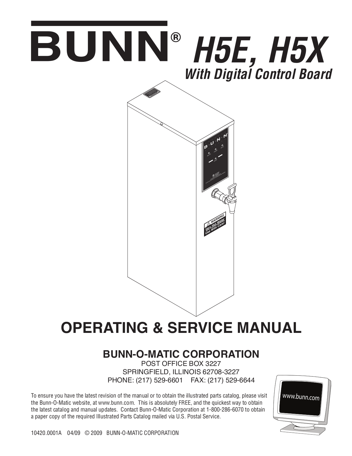 Bunn H5X User Manual