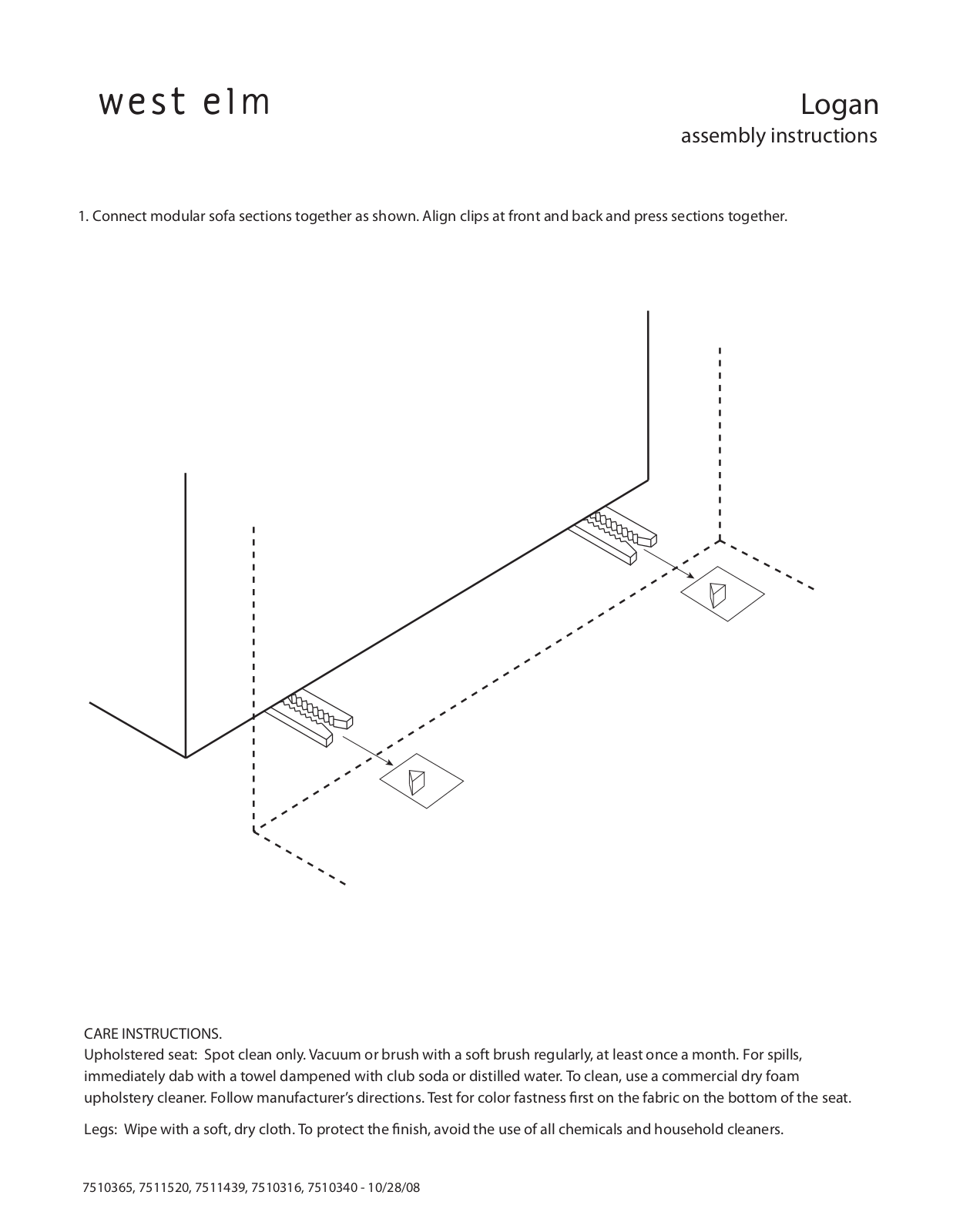 West Elm Logan Sectional Assembly Instruction