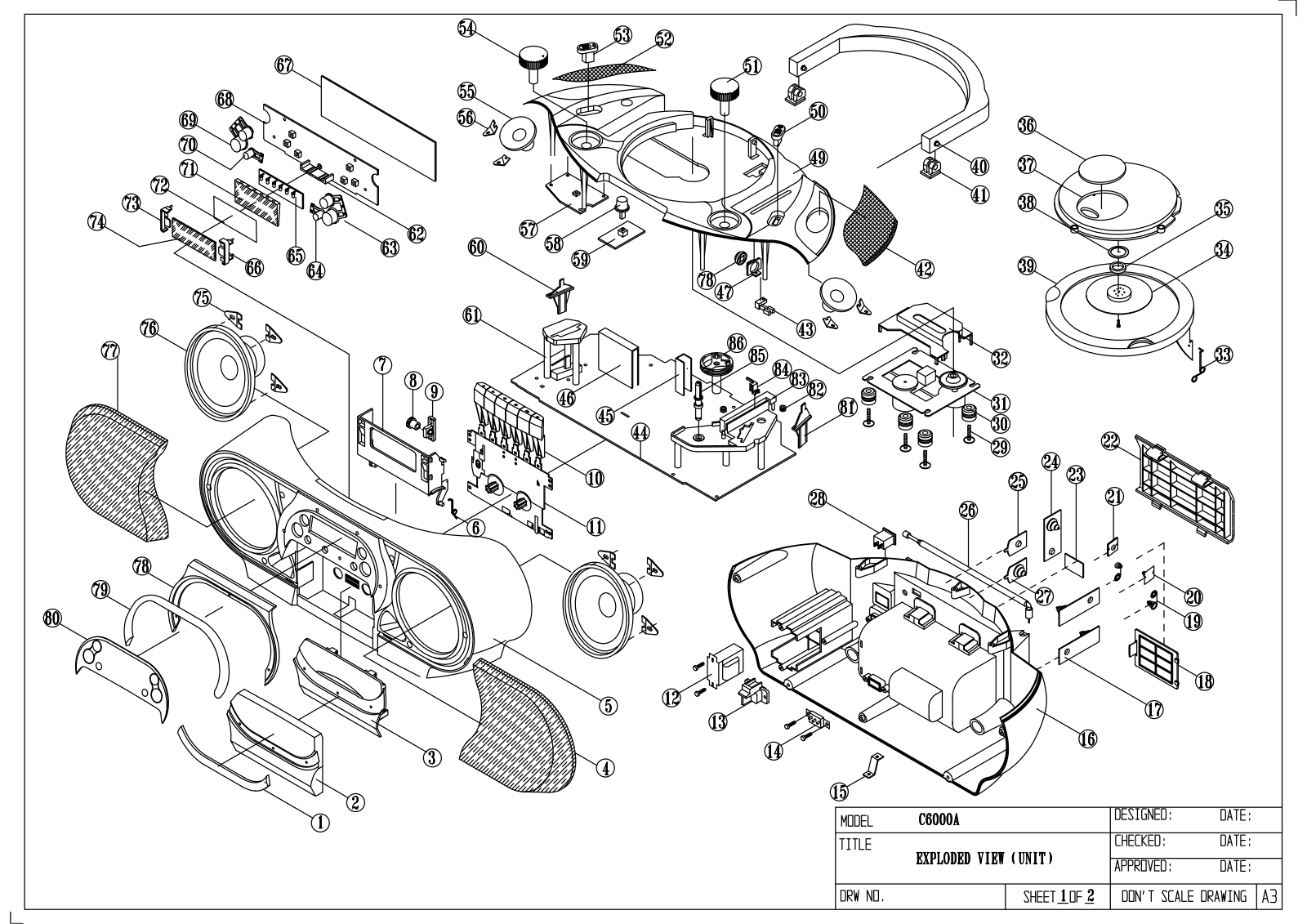 Vitek C-6000A Exploded view