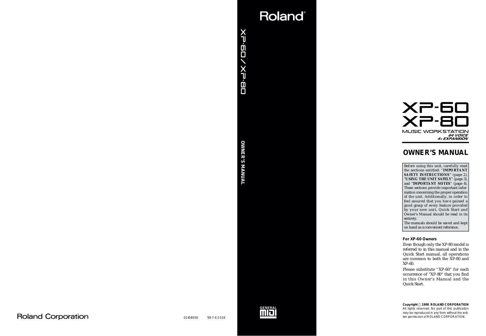 Roland XP 60 Service Manual