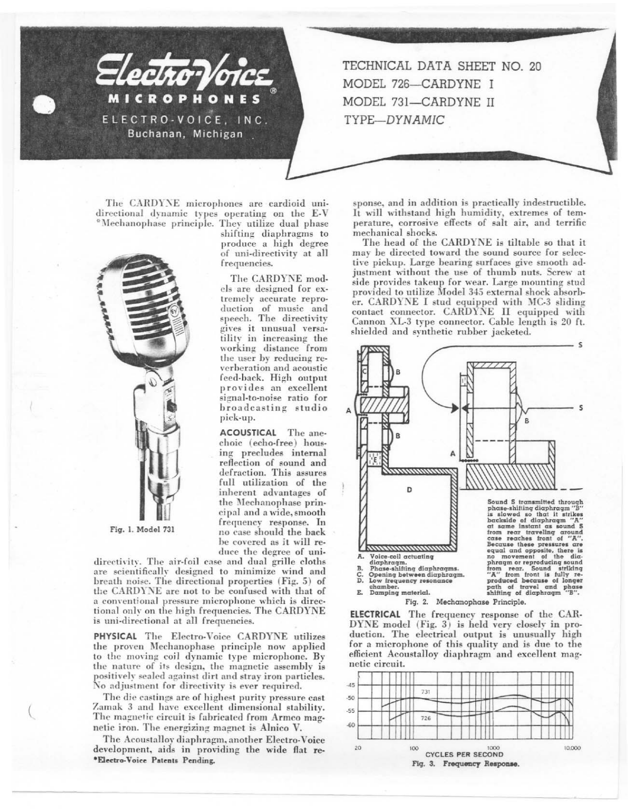 Electro-voice 731, 726 DATASHEET