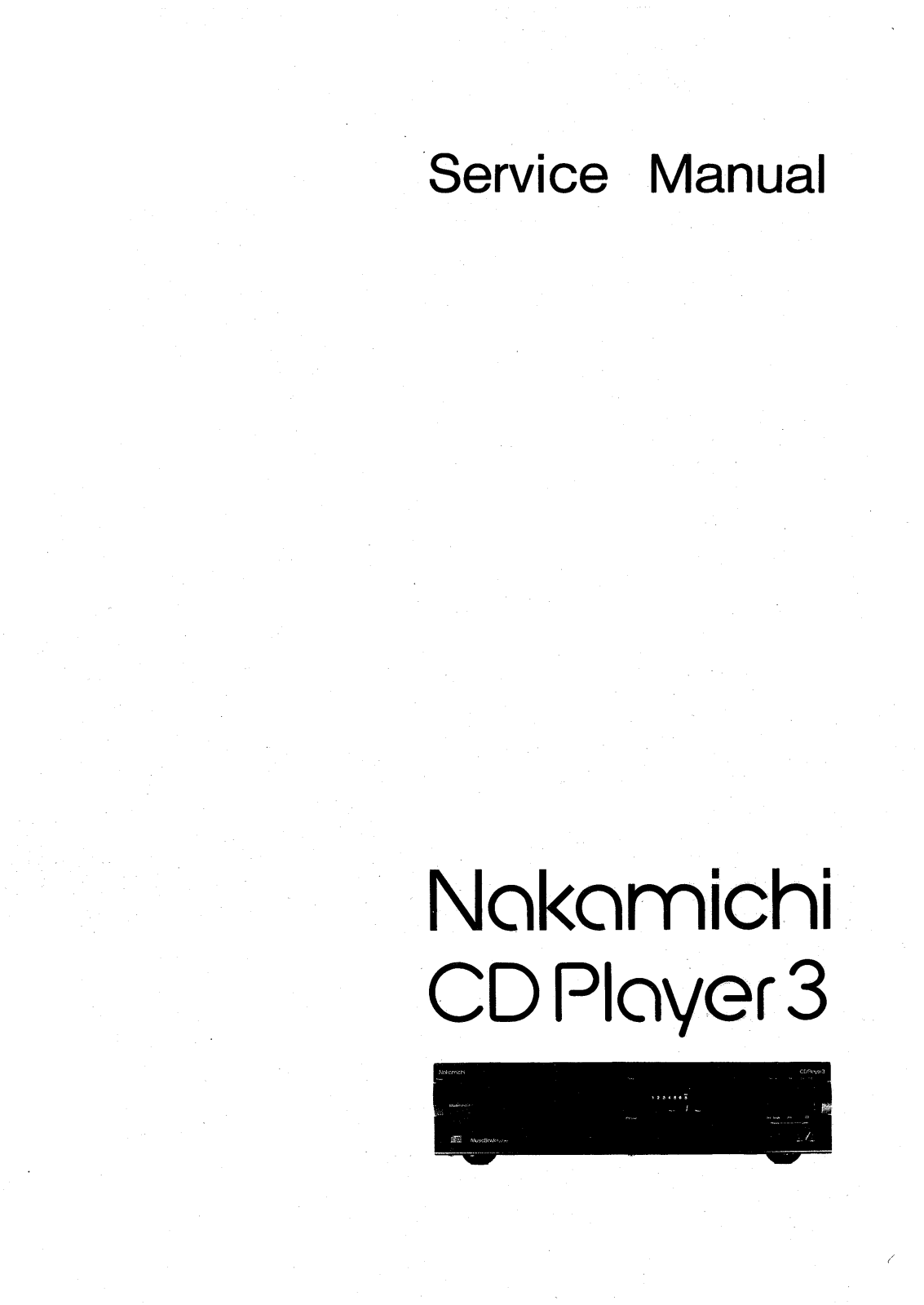 Nakamichi CD Player 3 Service manual