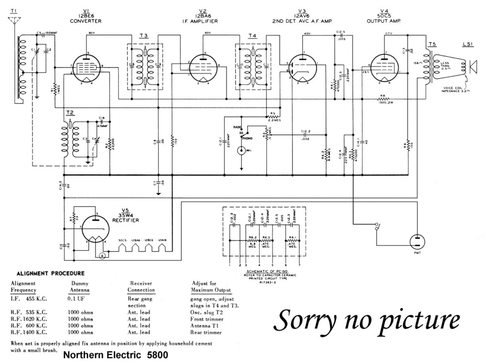 Northern Electric 5800 schematic