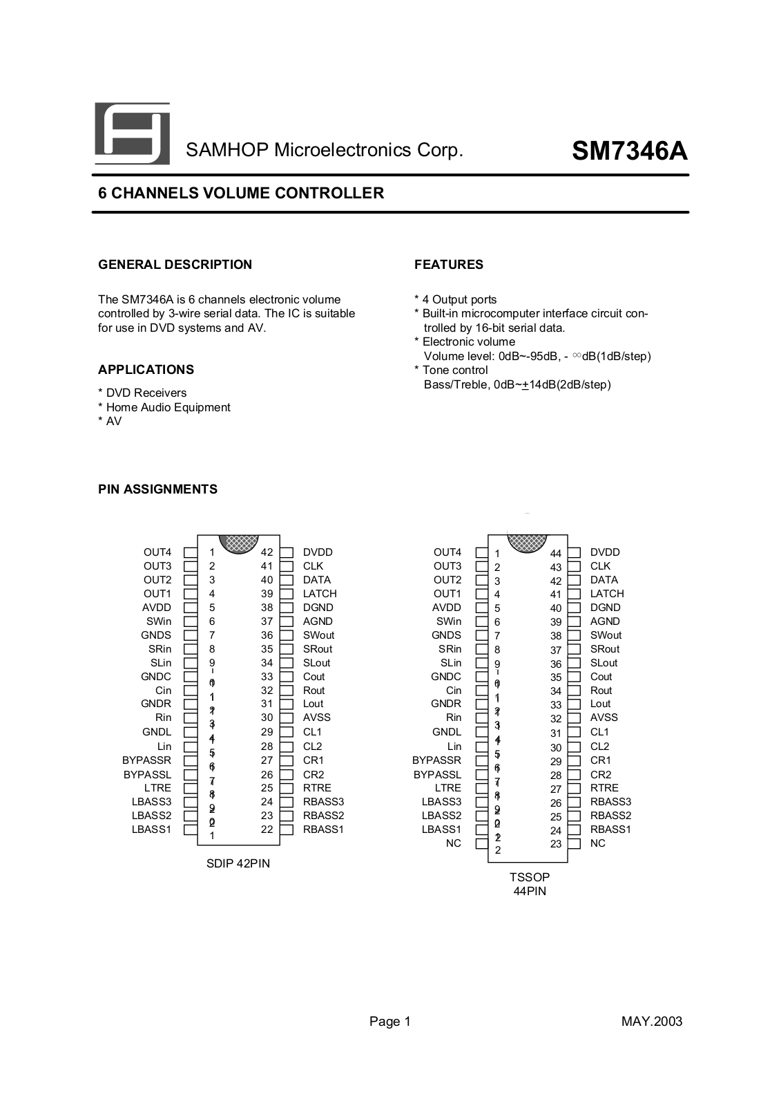 SamHop Microelectronics SM7346A Datasheet