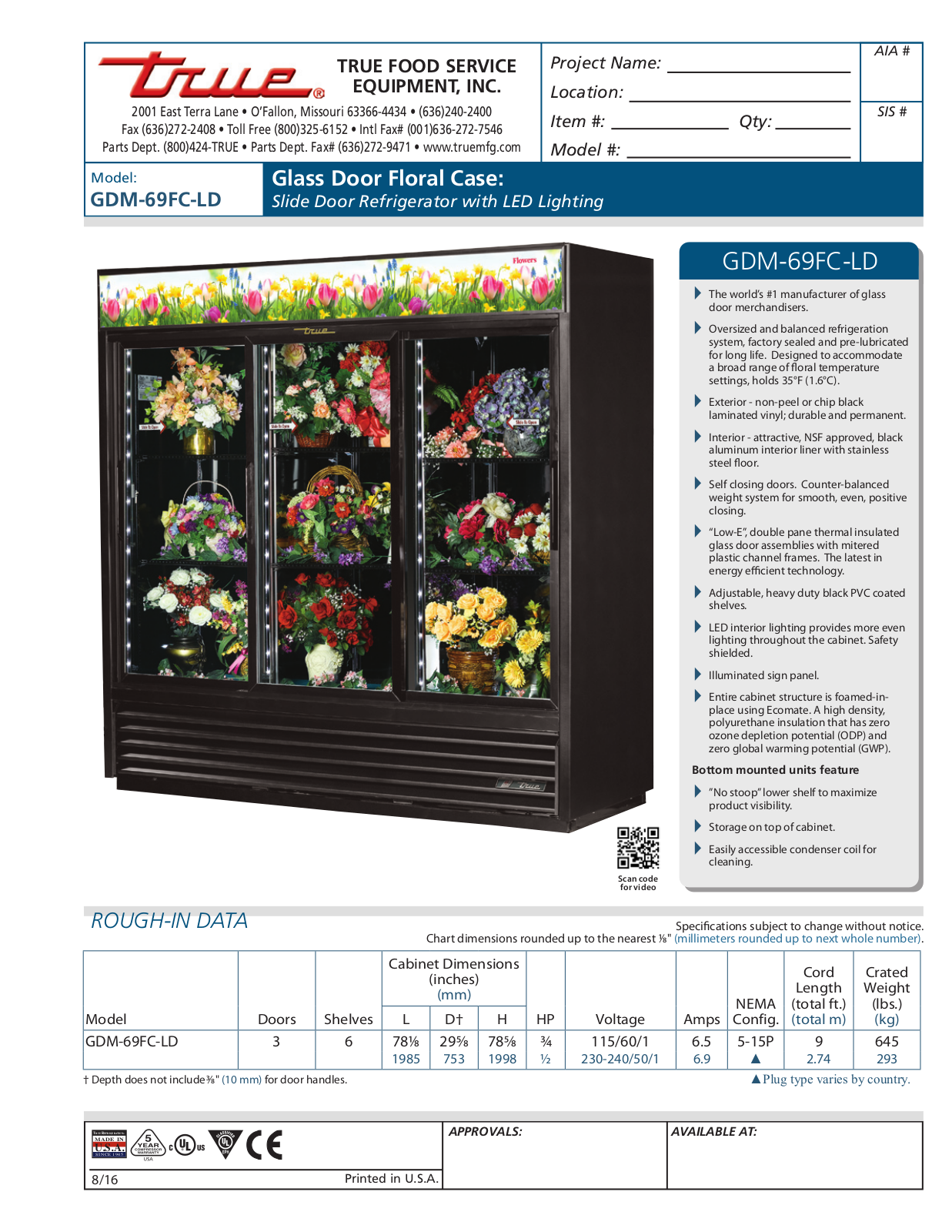 True GDM-69FC-LD User Manual