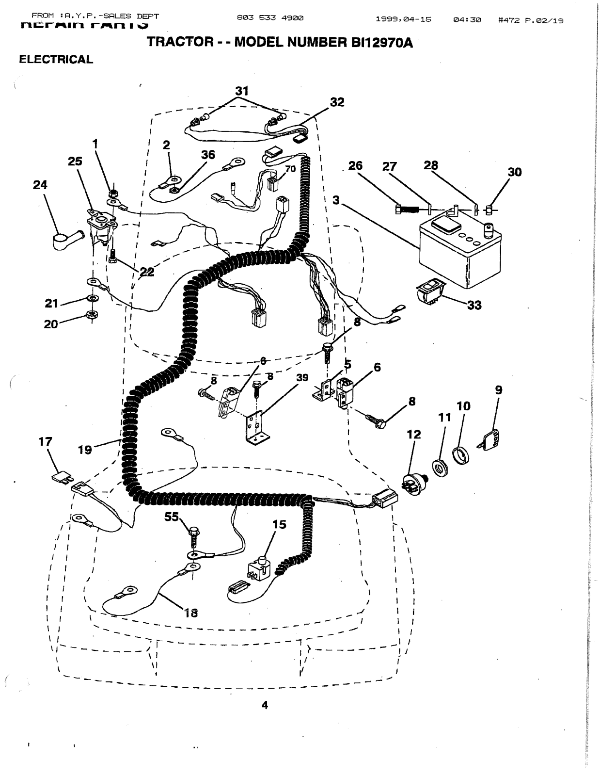 AYP BI12970A Parts List