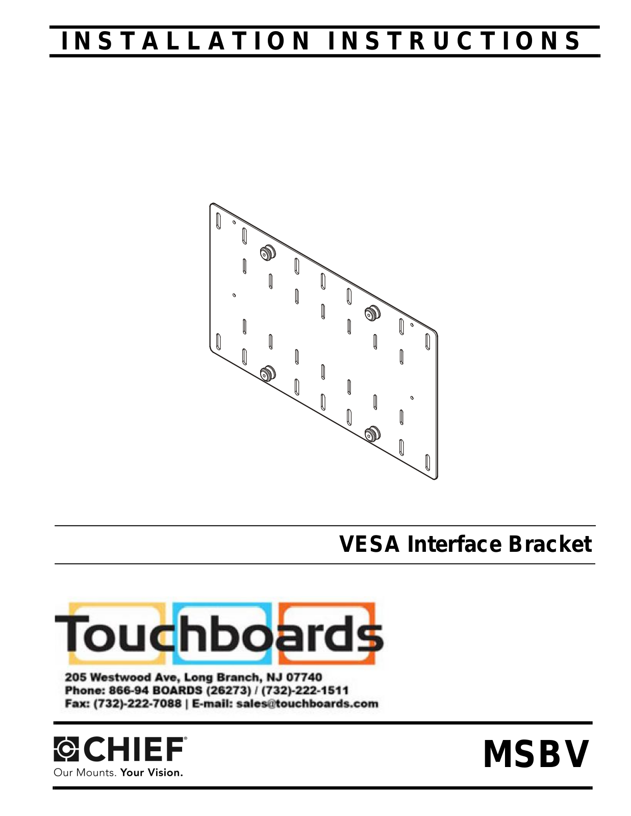 CHIEF MSBV Installation Instructions Manual - ManualMachine.com