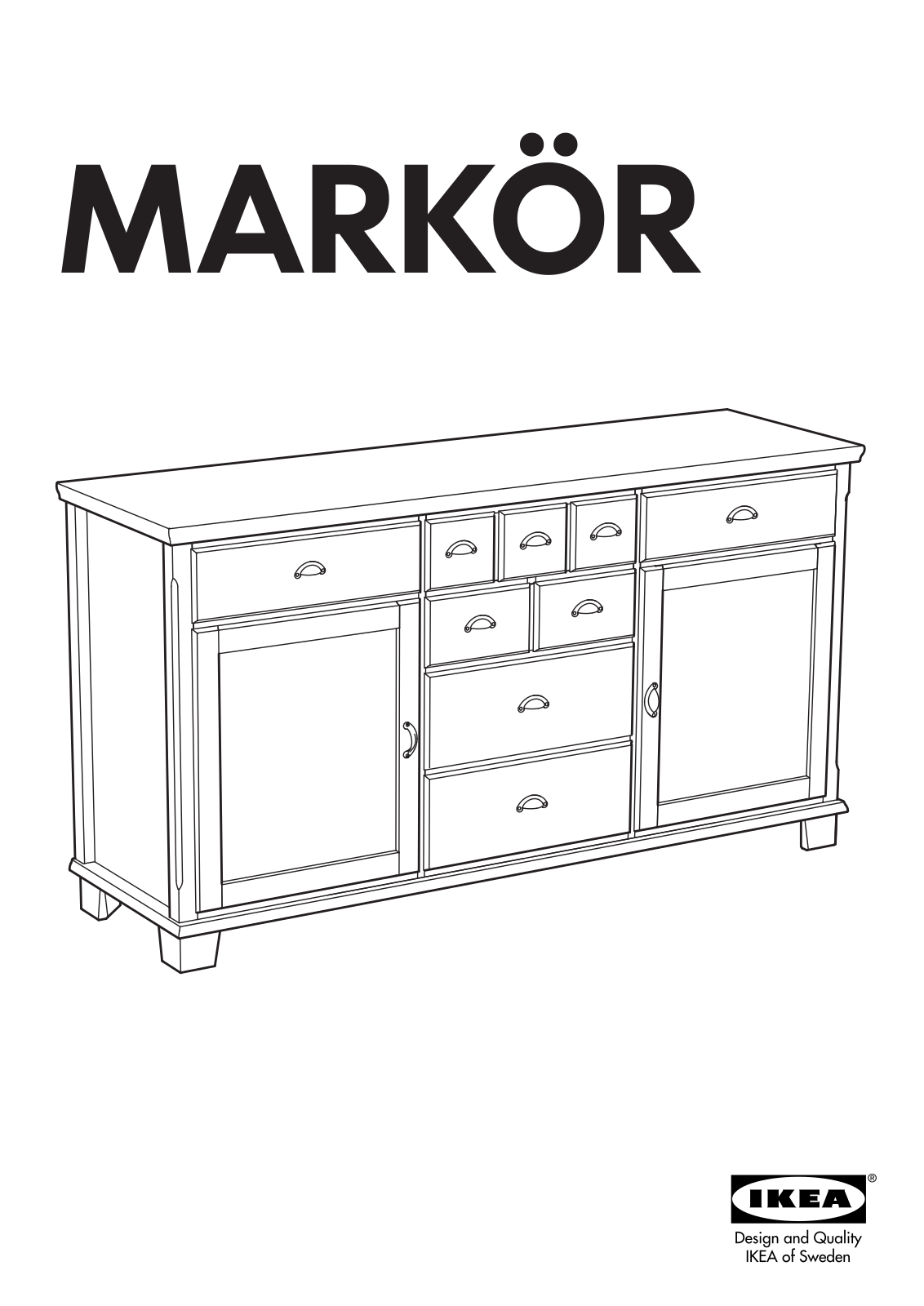 IKEA MARKÃR SIDEBOARD 65X35 3-8 Assembly Instruction